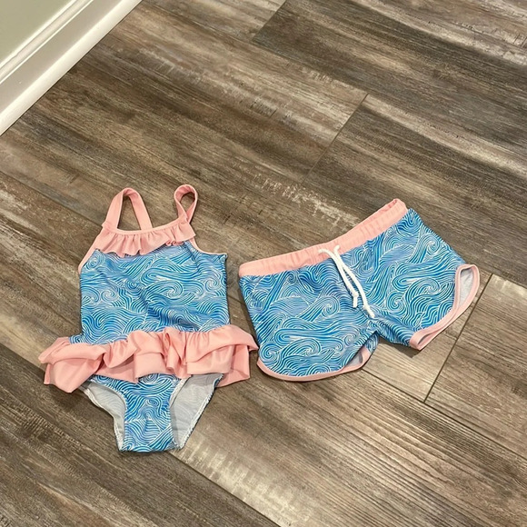 Little Bear Smocks Sibling Swim Set 3 & 5 yr old - Picture 2 of 8